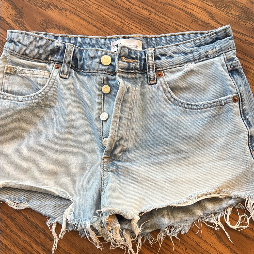 Zara Light Blue Jean Shorts